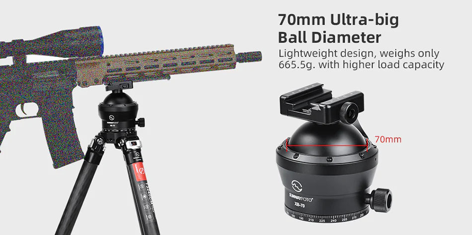 SUNWAYFOTO T4020CMLI Inverted Leg Tripod with XB-70 Ballhead and free MLOK 80 arca plate