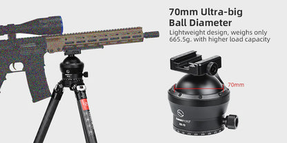 SUNWAYFOTO T4020CMLI Inverted Leg Tripod with XB-70 Ballhead and free MLOK 80 arca plate
