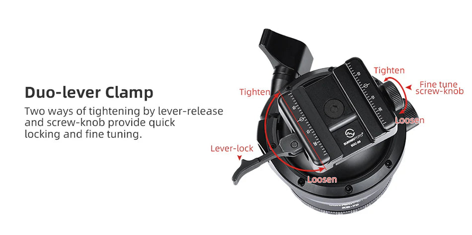 SUNWAYFOTO T4020CMLI Inverted Leg Tripod with XB-70 Ballhead and free MLOK 80 arca plate