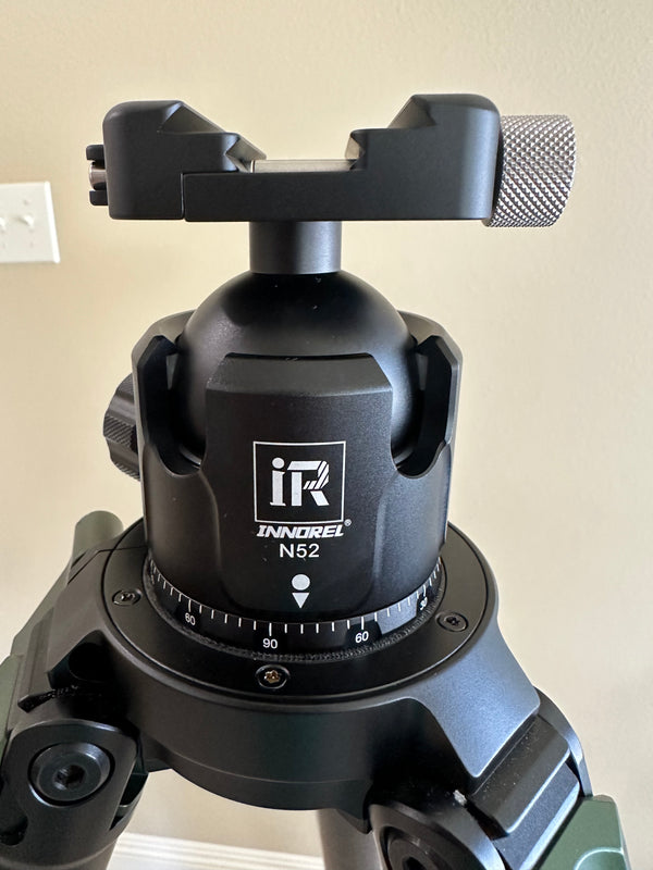 Fanaue ball head conversion kit with Innorel N52 ball head, adapter plate and MLOK 80 arca plate. Please specify what size adapter plate is needed 45 or 65mm