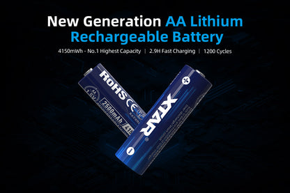 Quantity of (8) XTAR AA 1.5V 4150mWh Lithium batteries and a XTAR L4 Charger