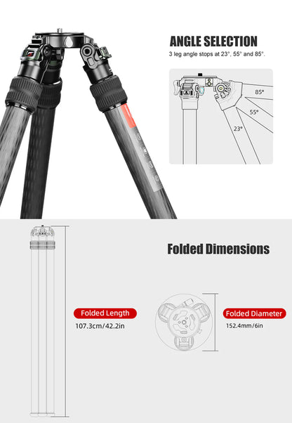 SUNWAYFOTO T4020CMLI Inverted Leg Tripod with XB-70 Ballhead and free MLOK 80 arca plate
